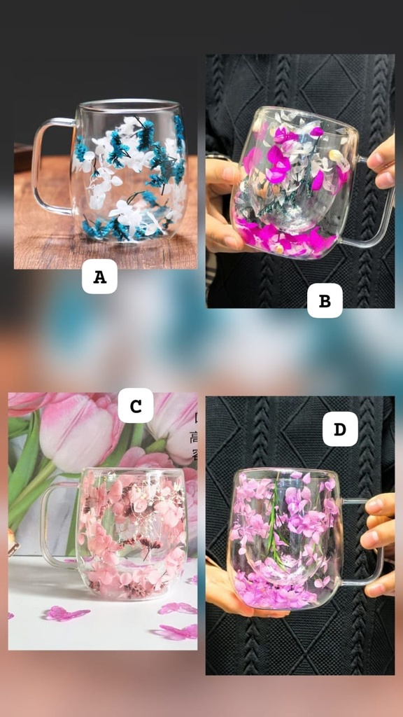 Double Layered Floral Glass