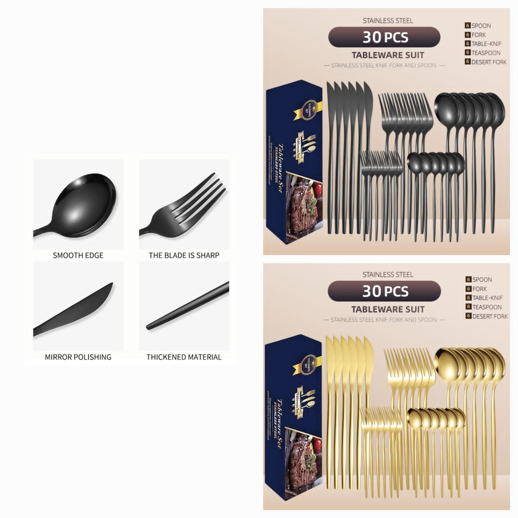 30pcs Heavy Duty Spoon Set