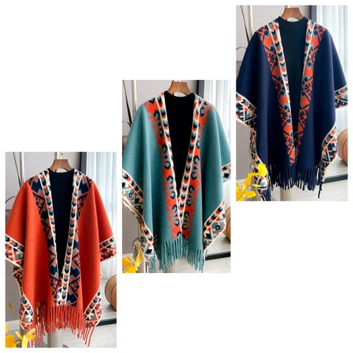 [WC-006-FreeSize] Printed Ponchos Free Size