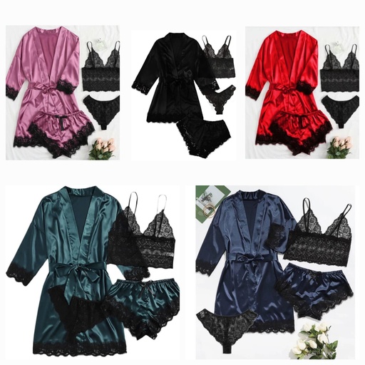 4 in 1 Satin Sleeping Pjs