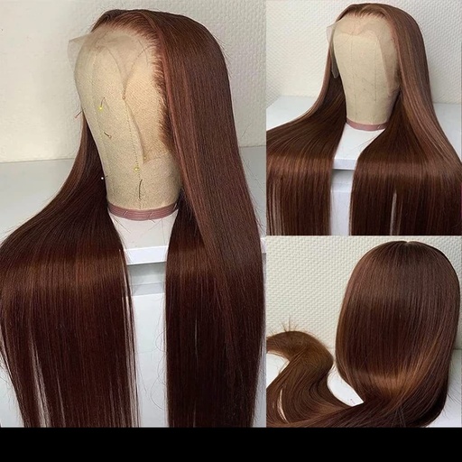 Brown Straight Human Hair Wig 12A